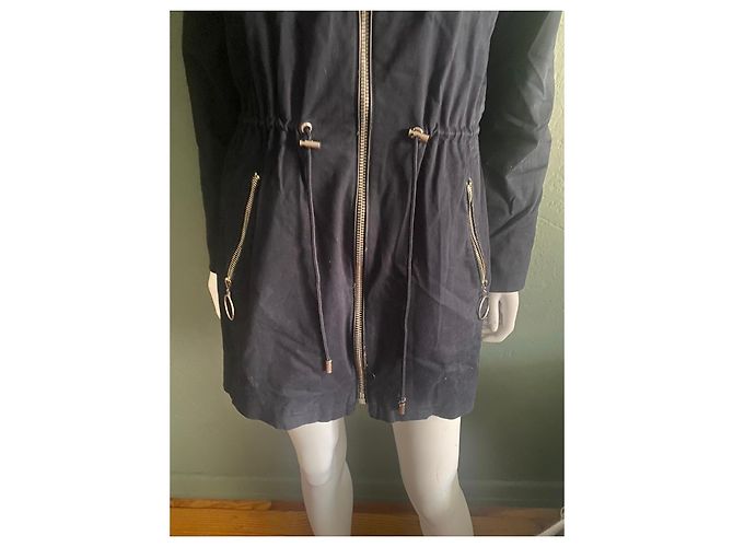 Claudie Pierlot Parka marina con forro de piel sintética Azul oscuro - vista 2
