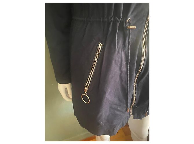 Claudie Pierlot Parka marina con forro de piel sintética Azul oscuro - vista 3