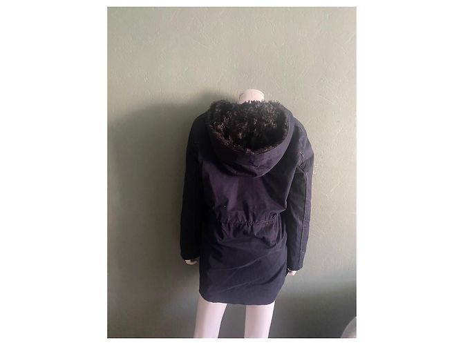 Claudie Pierlot Parka marina con forro de piel sintética Azul oscuro - vista 6
