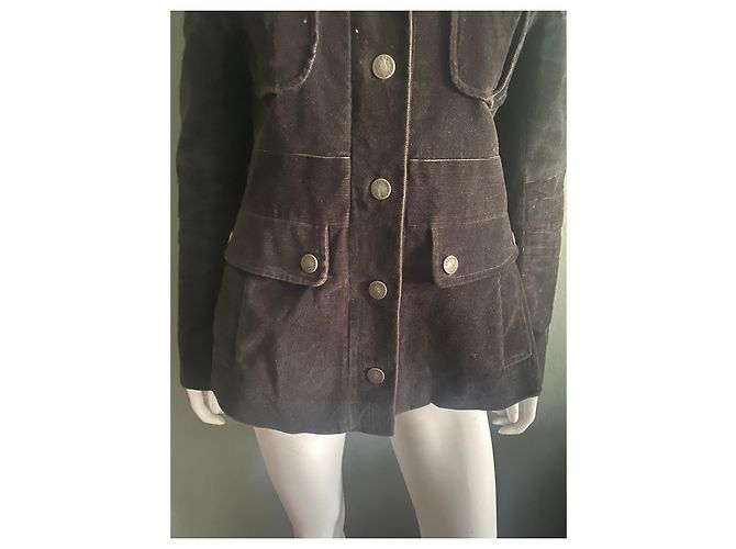 Dark brown suede jacket Cacharel - view 2