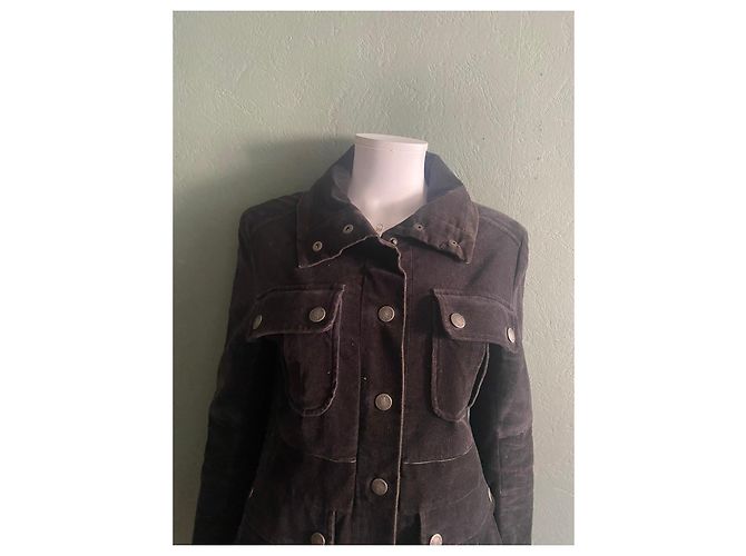 Dark brown suede jacket Cacharel - view 3
