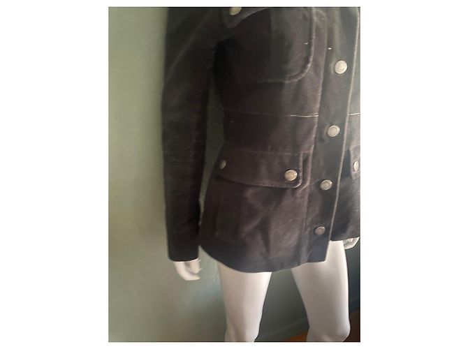 Dark brown suede jacket Cacharel - view 4