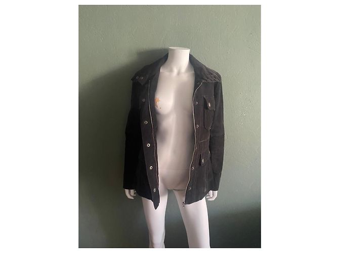 Dark brown suede jacket Cacharel - view 5