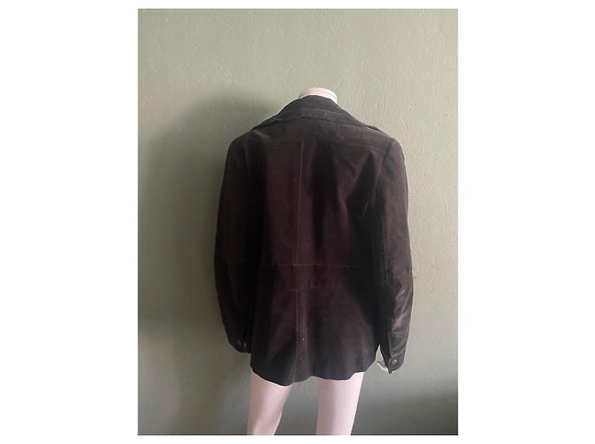 Dark brown suede jacket Cacharel - view 6