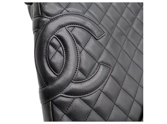 Chanel Cambon Line Coco Mark Medium Pochette Schultertasche Schwarz Weiß - Ansicht 10