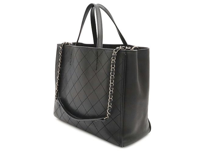 Saco Tote Chanel Matelassé Coco Mark Preto - vista 3