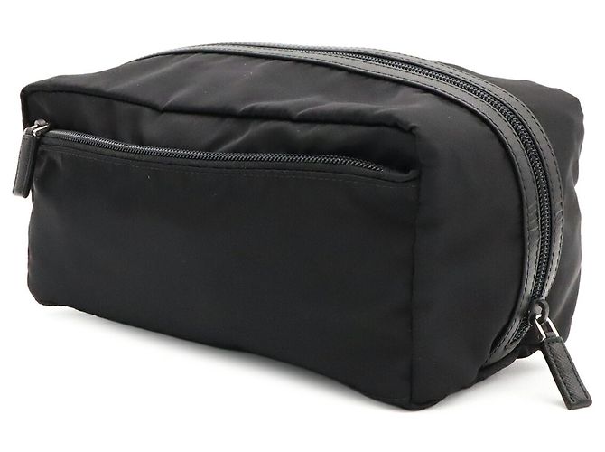 Prada Triangle Clutch Bag Black - view 3