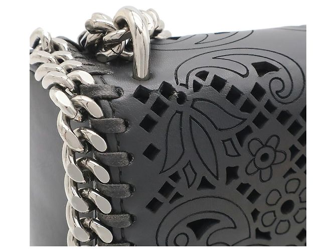 Stella Mc Cartney Borsa a tracolla Stella McCartney Falabella Box traforata al laser Nero - vista 10