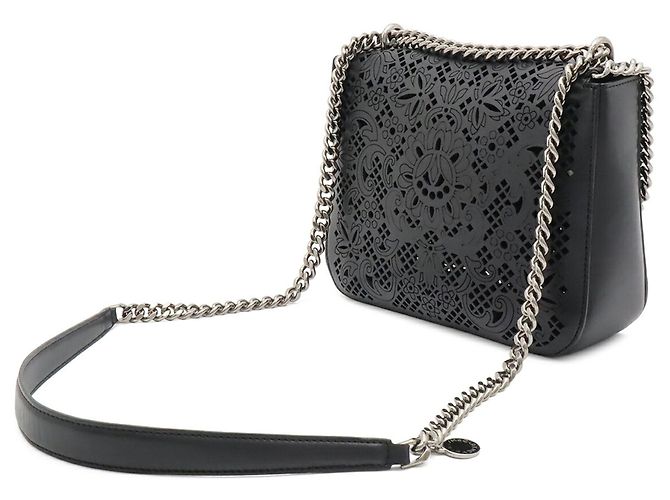 Stella Mc Cartney Borsa a tracolla Stella McCartney Falabella Box traforata al laser Nero - vista 3