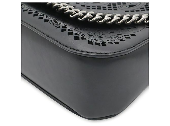 Stella Mc Cartney Borsa a tracolla Stella McCartney Falabella Box traforata al laser Nero - vista 4