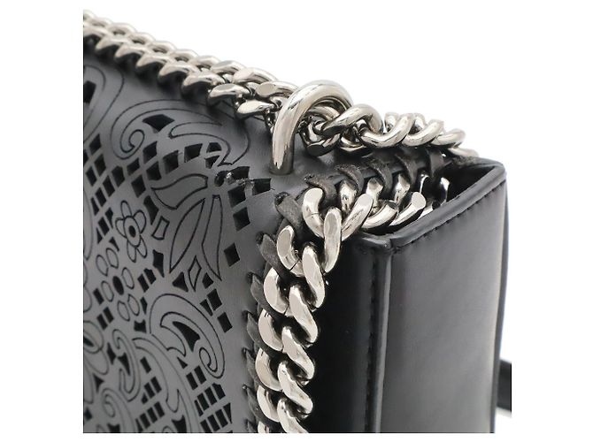 Stella Mc Cartney Borsa a tracolla Stella McCartney Falabella Box traforata al laser Nero - vista 5
