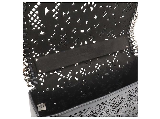 Stella Mc Cartney Borsa a tracolla Stella McCartney Falabella Box traforata al laser Nero - vista 7