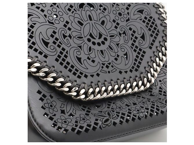 Stella Mc Cartney Borsa a tracolla Stella McCartney Falabella Box traforata al laser Nero - vista 9