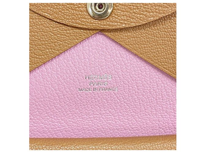Hermès Portamonete Hermes Calvi Duo Marrone - vista 4