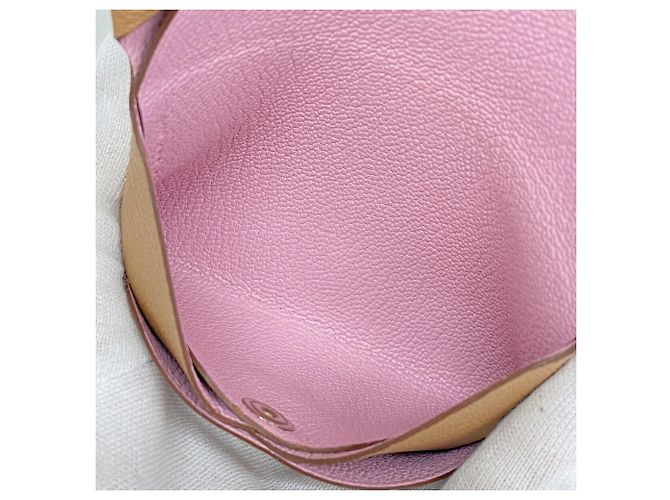 Hermès Portamonete Hermes Calvi Duo Marrone - vista 6
