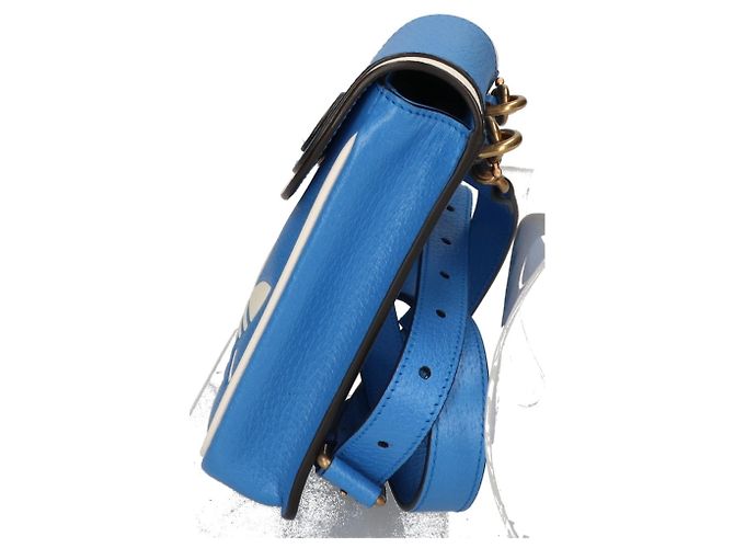 Borsa a tracolla mini GUCCI x adidas Trefoil Bianco Blu - vista 2