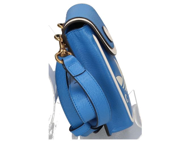 Borsa a tracolla mini GUCCI x adidas Trefoil Bianco Blu - vista 3