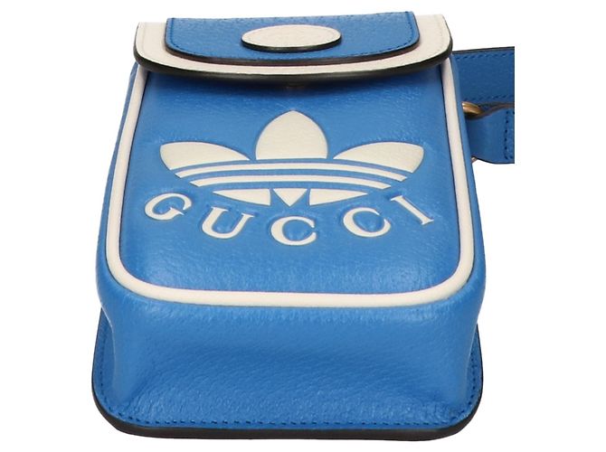 Borsa a tracolla mini GUCCI x adidas Trefoil Bianco Blu - vista 5