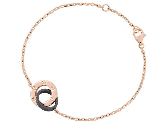 Bracciale Cartier Love in oro rosa e ceramica - vista 3