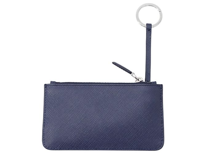 Portamonete Prada Navy Saffiano Blu navy - vista 3
