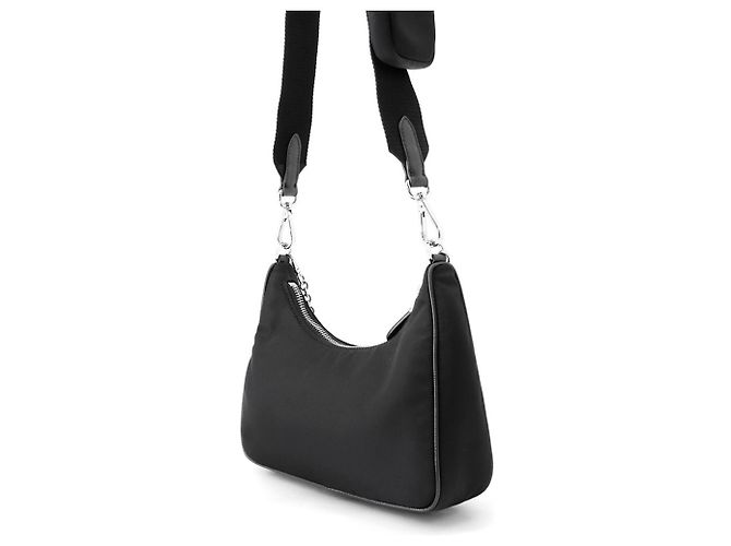 Bolsa de Ombro Prada Re-Edition 2005 Preto - vista 2