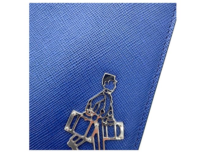 Bolso de mano Prada en piel Saffiano Azul - vista 8