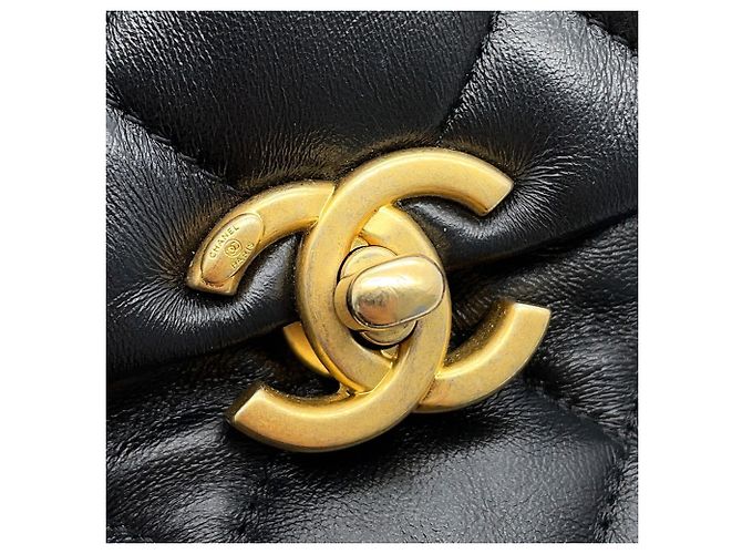 Bolso de hombro Chanel Mini Matelassé de piel de cordero Negro - vista 14