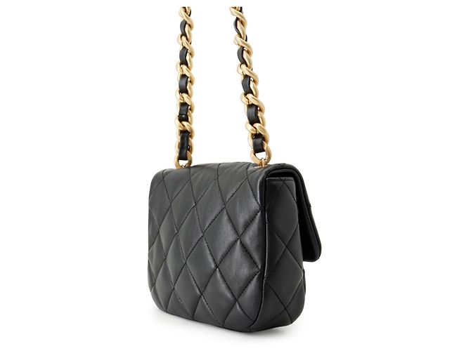 Bolso de hombro Chanel Mini Matelassé de piel de cordero Negro - vista 2