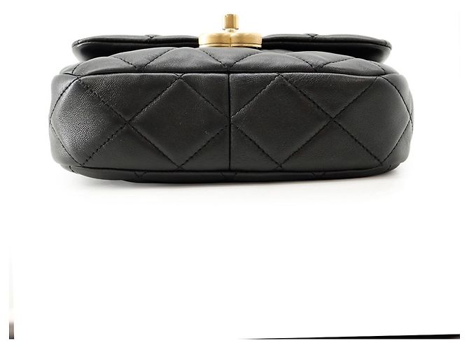 Bolso de hombro Chanel Mini Matelassé de piel de cordero Negro - vista 3