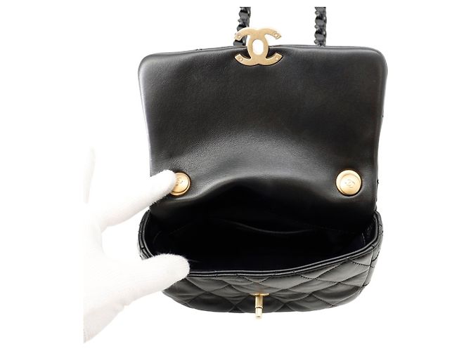 Bolso de hombro Chanel Mini Matelassé de piel de cordero Negro - vista 6
