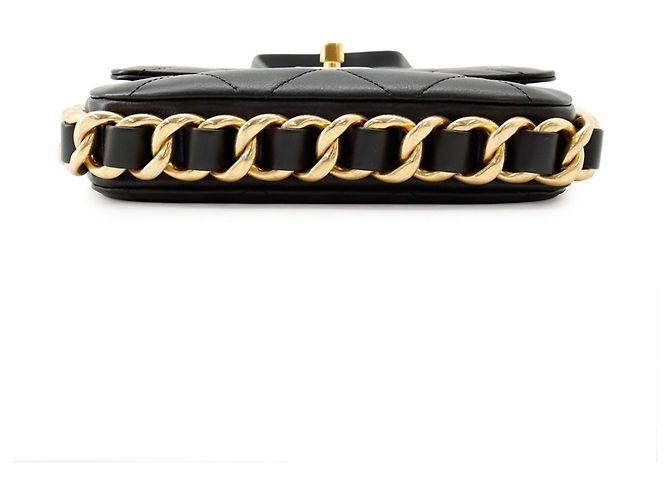 Borsa a tracolla Chanel Matelassé Small in pelle d'agnello nera Nero - vista 3
