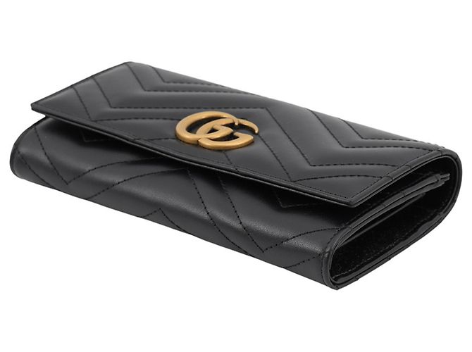 Portafoglio Continental Gucci GG Marmont Double G Nero - vista 2