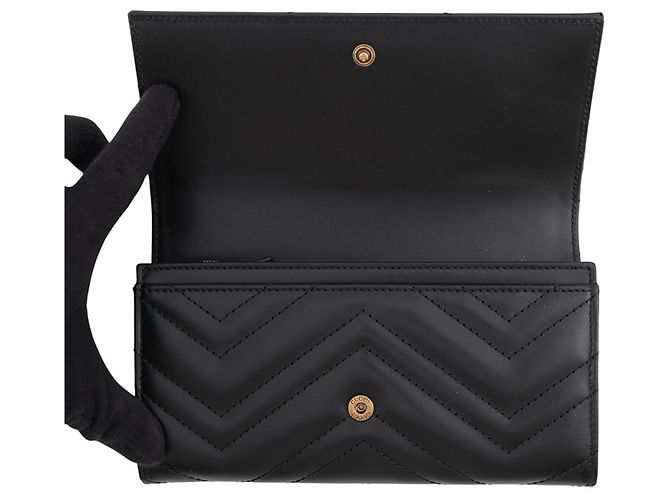 Portafoglio Continental Gucci GG Marmont Double G Nero - vista 4