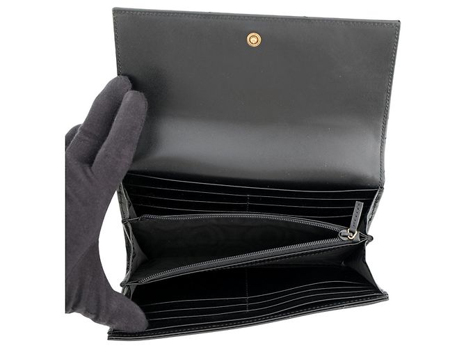 Portafoglio Continental Gucci GG Marmont Double G Nero - vista 5