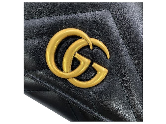 Portafoglio Continental Gucci GG Marmont Double G Nero - vista 6
