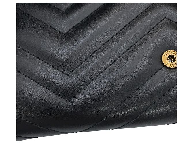 Portafoglio Continental Gucci GG Marmont Double G Nero - vista 7