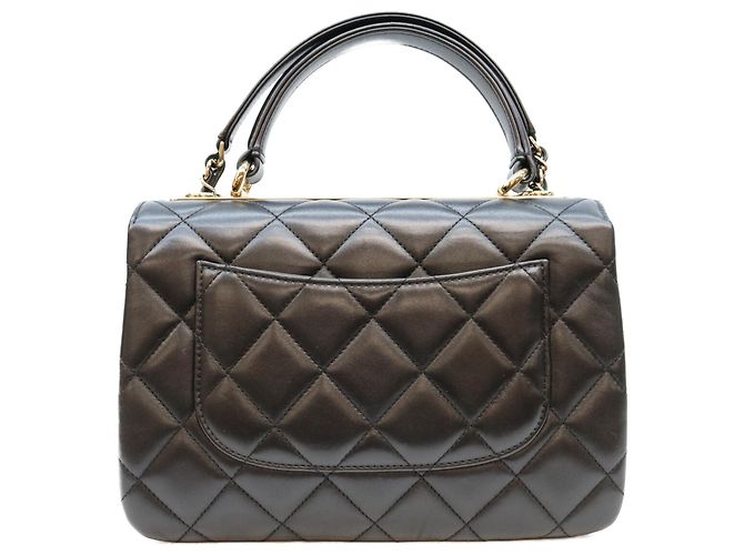 Chanel Trendy CC Small Schultertasche aus schwarzem Lammleder - Ansicht 3