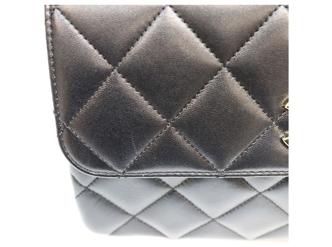 Chanel Trendy CC Small Schultertasche aus schwarzem Lammleder - Ansicht 7