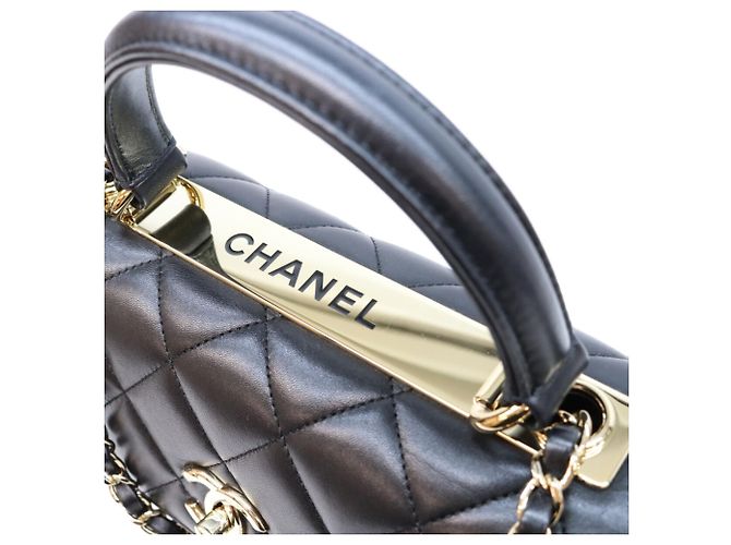 Chanel Trendy CC Small Schultertasche aus schwarzem Lammleder - Ansicht 9