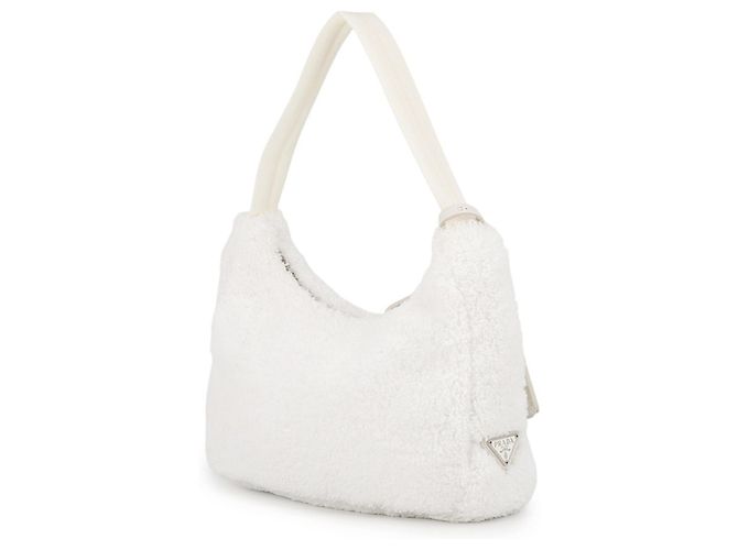 Bolsa Prada Re Edition 2000 em Terry Preto Branco - vista 2