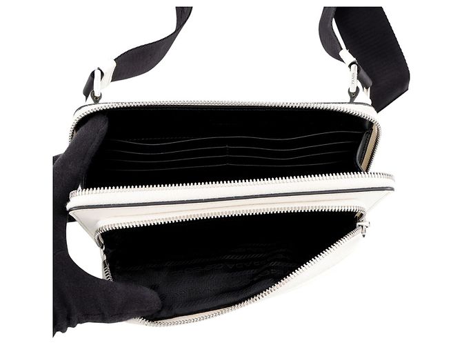 Prada Saffiano Body Bag in White - view 6