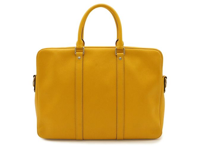 Louis Vuitton Taiga PDV Port Document Voyage PM Handtasche Gelb - Ansicht 2