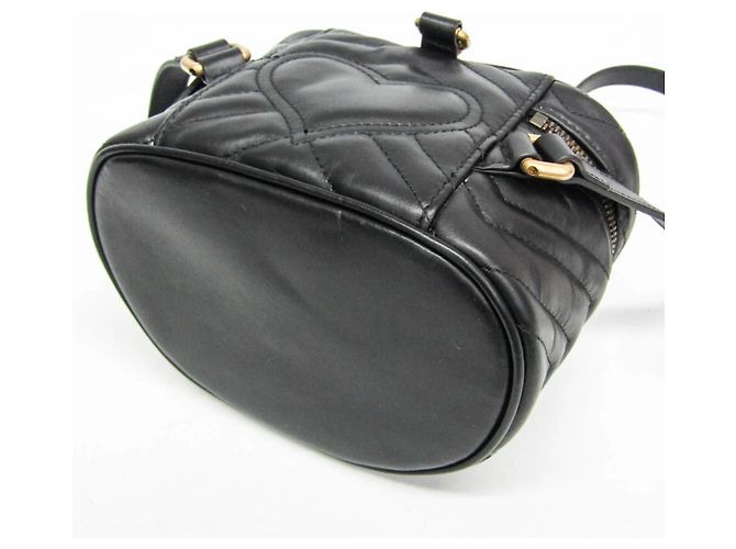 Mochila de couro acolchoado Gucci GG Marmont para mulher Preto - vista 4