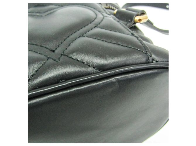 Mochila de couro acolchoado Gucci GG Marmont para mulher Preto - vista 5