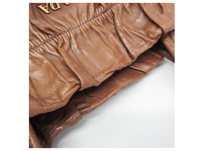Borsa a spalla tote Prada Side Ribbon BR4230 da donna in pelle Nappa Marrone - vista 10