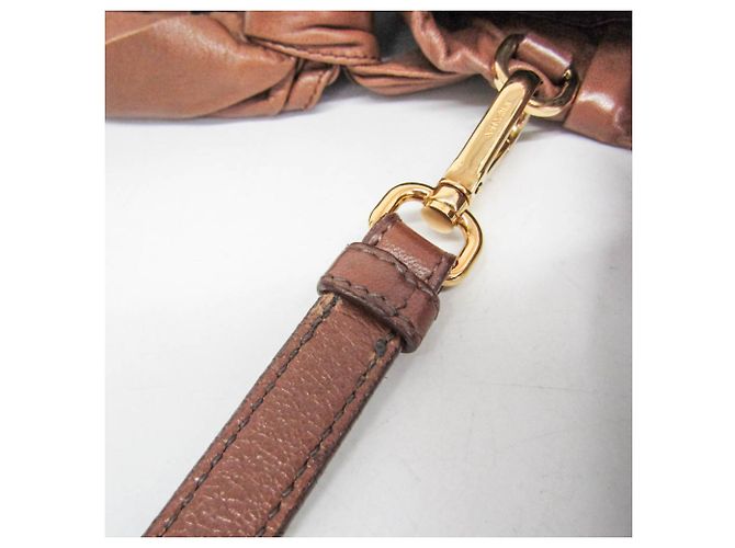 Borsa a spalla tote Prada Side Ribbon BR4230 da donna in pelle Nappa Marrone - vista 13
