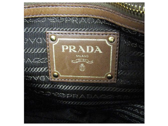 Borsa a spalla tote Prada Side Ribbon BR4230 da donna in pelle Nappa Marrone - vista 16