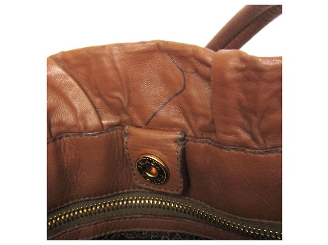 Borsa a spalla tote Prada Side Ribbon BR4230 da donna in pelle Nappa Marrone - vista 17