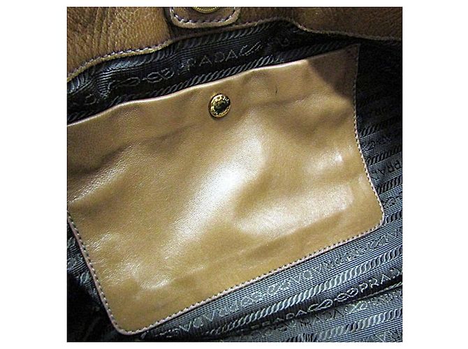 Borsa a spalla tote Prada Side Ribbon BR4230 da donna in pelle Nappa Marrone - vista 18