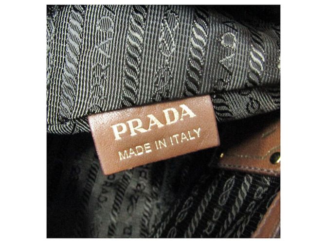 Borsa a spalla tote Prada Side Ribbon BR4230 da donna in pelle Nappa Marrone - vista 19